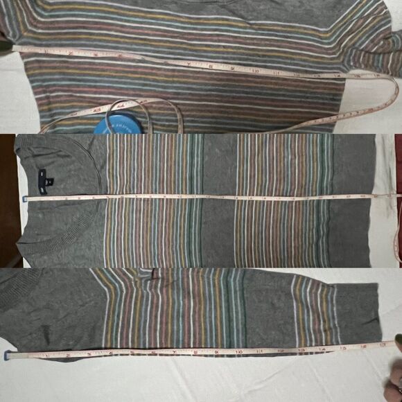 Gap Women's "Crazy" Gray & Multicolor Stripe Round Neck Pullover Sweater Size XS - Picture 10 of 12